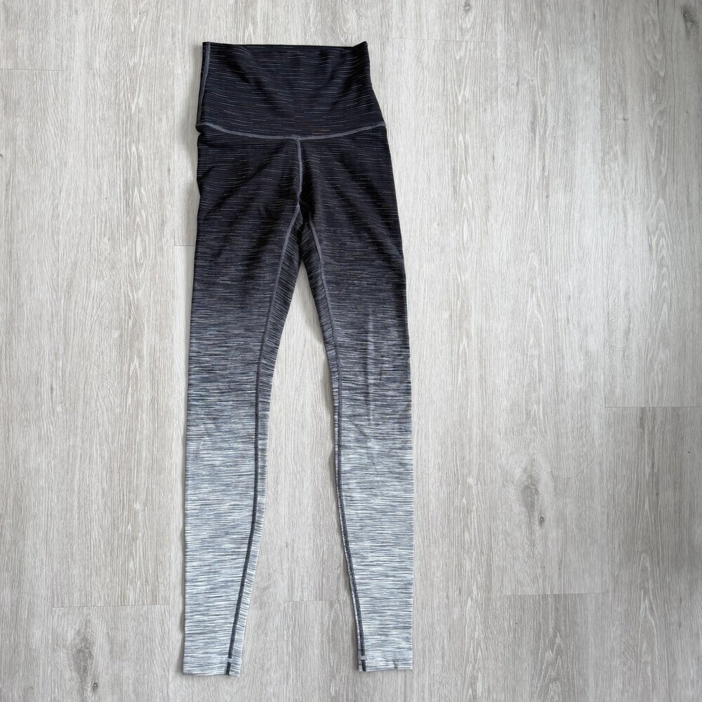 Lululemon Leggings Wunder Under High Rise Tight Ombre Melange Black White Size 6